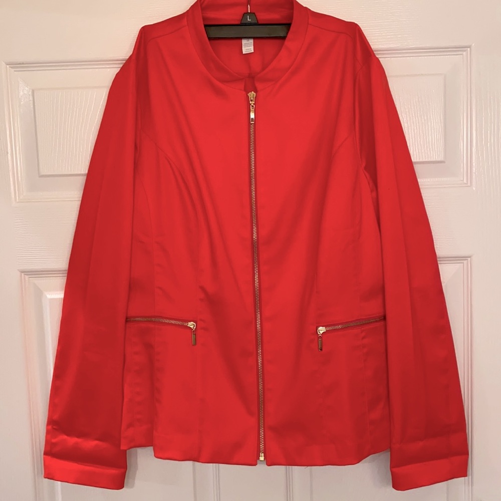 Charter Club Salmon Colored Jacket w/ Gold Zipper
